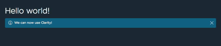 Clarity dark theme hello world